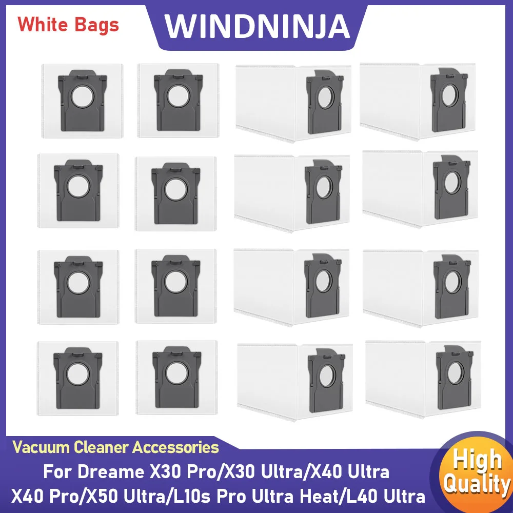 Weiße Staubbeutel für Dreame X30 Pro X30 Ultra X40 Pro X40 Ultra X50 Ultra L40 Ultra L10s Pro Ultra Heat Roboterstaubsauger Ersatz Image