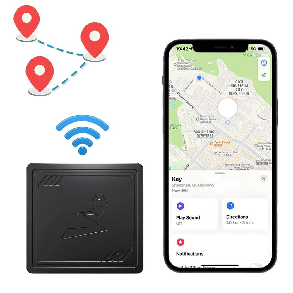 4G GPS-Tracker Echtzeit-Fahrzeugortungsgerät Tragbarer GPS-Positionierer für Senioren, Kinder, Haustiere und Autos Image