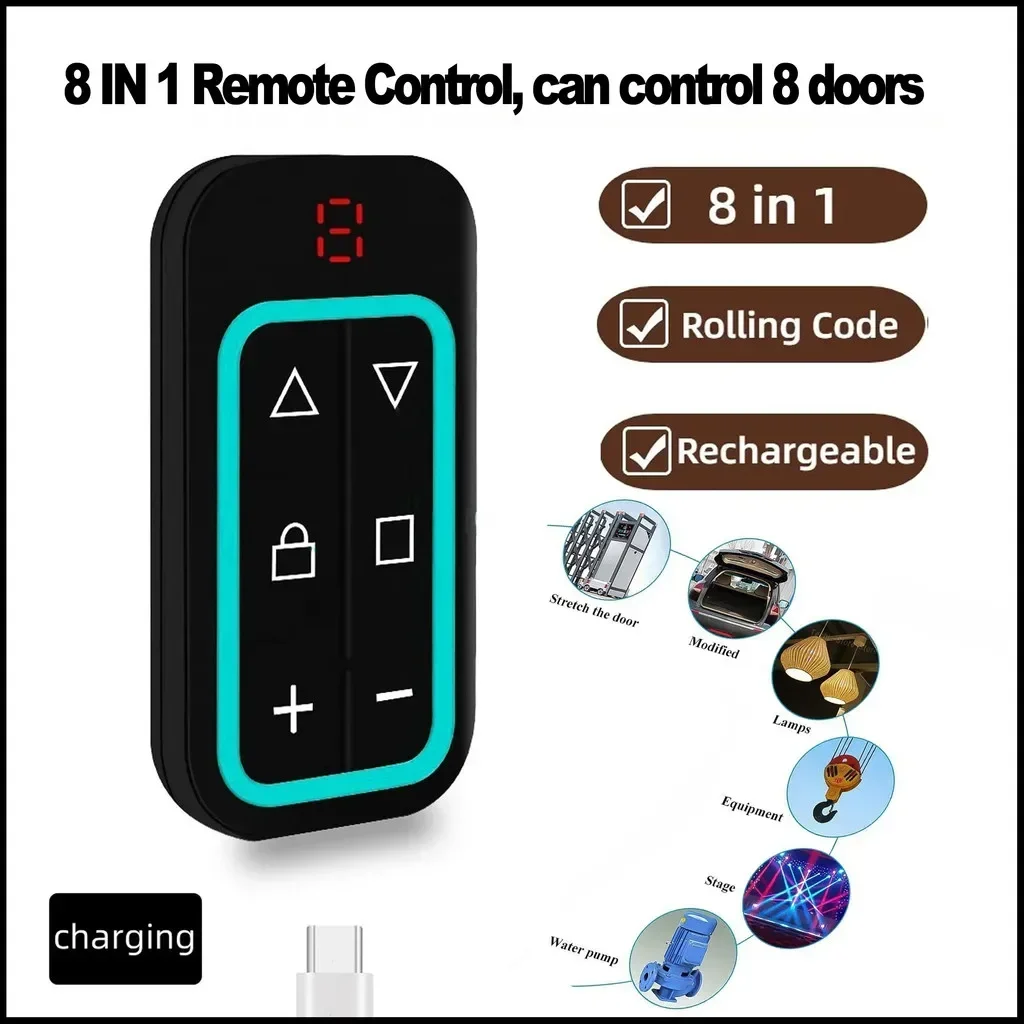 Multifrequenz 300–915 MHz Garagentor-Fernbedienung, Kopiergerät, 433 MHz, 868 MHz, kompatibel mit mehreren Marken Image