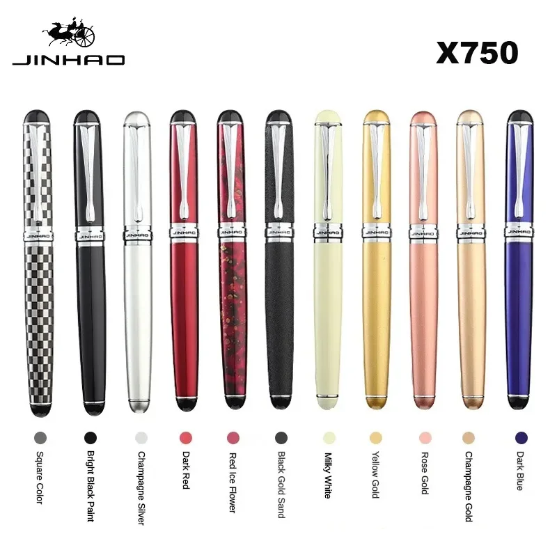 Jinhao X750 Füllfederhalter, luxuriöse, elegante Stifte, 1,0 mm, schräg/F-Typ, feine Iraurita-Feder, Schreiben, Schule, Bürobedarf, Schreibwaren Image