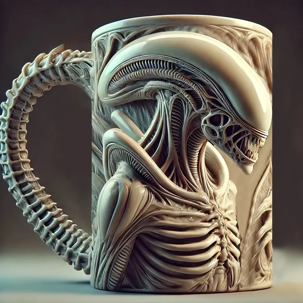 1PC Neue Xenomorph Becher 3D Flache Wärmeübertragung Alien Kaffeetasse für Zuhause Und Büro Image