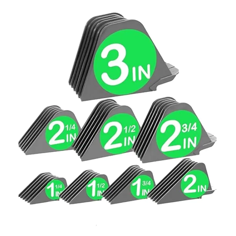 【NEU A39M】 Mega-Haarschneidemaschinen-Aufsätze, 8 Stück, Grau, für Wahl-Haarschneidemaschinen in voller Größe (3 Zoll, 8 Stück) Image