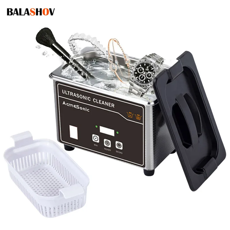 35W Ultraschallbad 800ml Ultraschallreiniger Waschen Schmuck Dental Ultraschallreinigungsmaschine Hochfrequenz 40kHz 220V EU Image