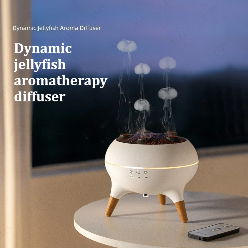 Dynamische Regenbogen-Quallen-Duftmaschine für ätherische Öle, 250 ml, Diffusor für ätherische Öle, Ultraschall-Luftbefeuchter zur porösen Zerstäubung Image