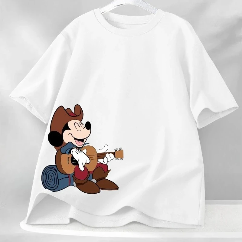 Neues Mickey-Gitarren-T-Shirt mit einzigartigem Muster, Sommerkleidung, lockeres und modisches Kinder-T-Shirt mit O-Ausschnitt in Übergröße Image
