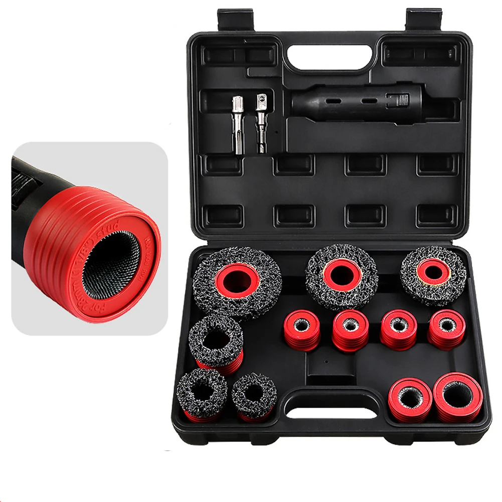 15-teilige Auto-Radbolzen-Reinigungswerkzeuge zur Rostentfernung mit Einrastenaufsatz für eine verbesserte Kfz-Wartung Image