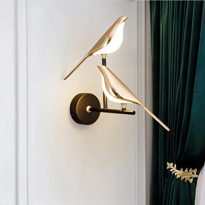 Goldener Vogel führte Wand leuchten Salon Bar kreative Wand lampen Neuheit Wand lampen Schlafzimmer Nachttisch lampe Wohnzimmer Dekoration wandleuchte innen dekoration wohnzimmer nachttischlampe