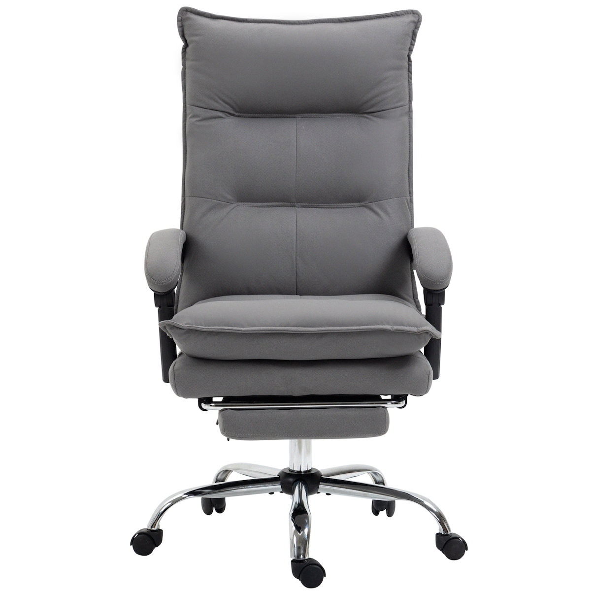 OKWISH Bürostuhl Chefsessel 74x66x122 cm mit Massage und Heizfunktion Fußstütze 155 Grad Neigung höhenverstellbar ergonomisch Grau Image