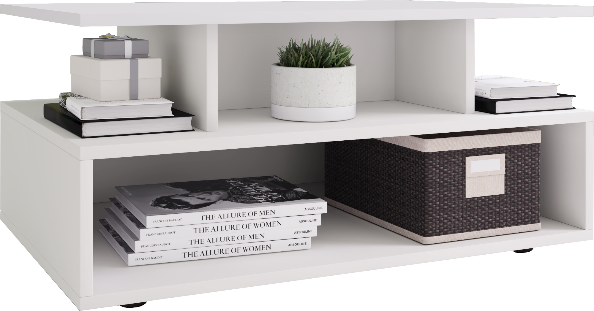 Couchtisch VCM "Holz Sofatisch Couchtisch Wohnzimmertisch Esila", weiß, B/H/T: 80cm x 50cm, Tische, Couchtisch Eckige Couchtische