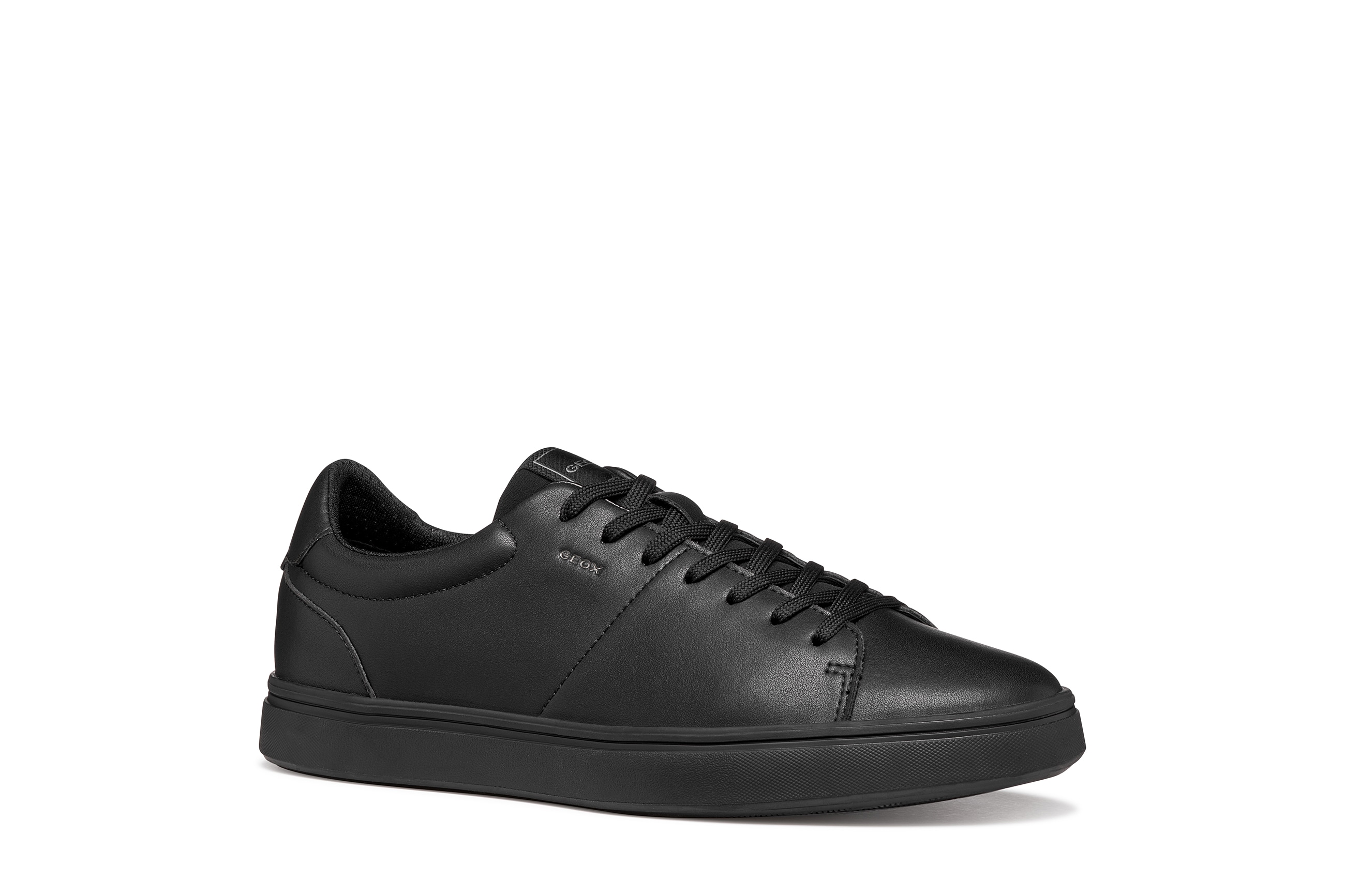 Sneaker GEOX "U BALTIMOORE", Herren, Gr. 43, schwarz, Leder, Textil, Schuhe Sneaker, Halbschuh, Freizeitschuh, Schnürer mit GEOX Spezial Membran