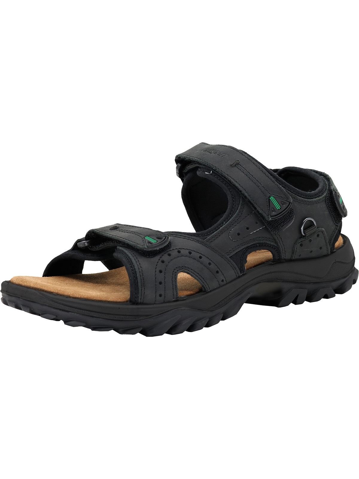 Sandale GRISPORT "Sandalen Grisport Sandale schwarz", Herren, Gr. 44, schwarz, Obermaterial: 100% Rindnubukleder CNU., Schuhe Sandale