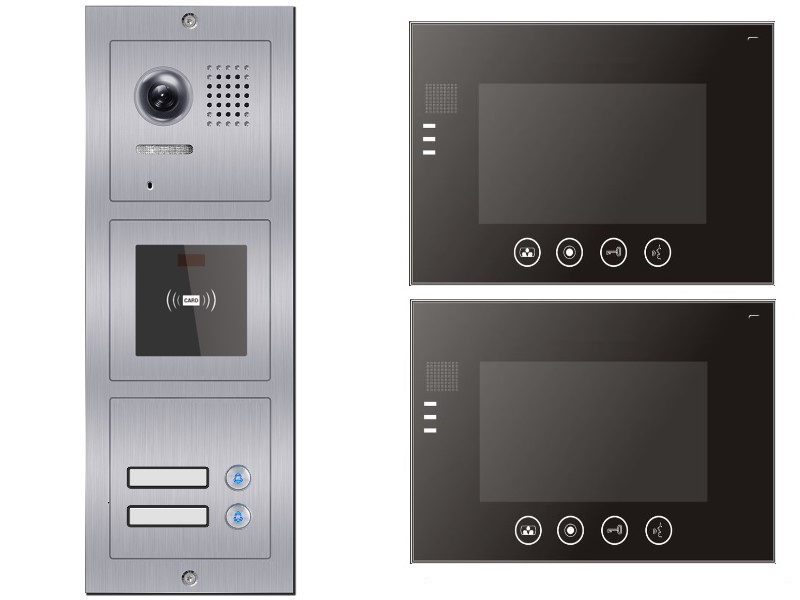 2-Familienhaus Video Türklingel mit RFID-Funktion DT32ID - 2xDT670 modulare Aussenstation Briefkasten