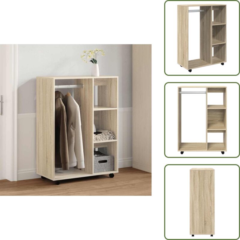 Armadio Con Ripiani - Vidaxl Armadio Rovere Sonoma 80x40x110 Cm In Legno Multistrato - Armadio Con Vano Aperto