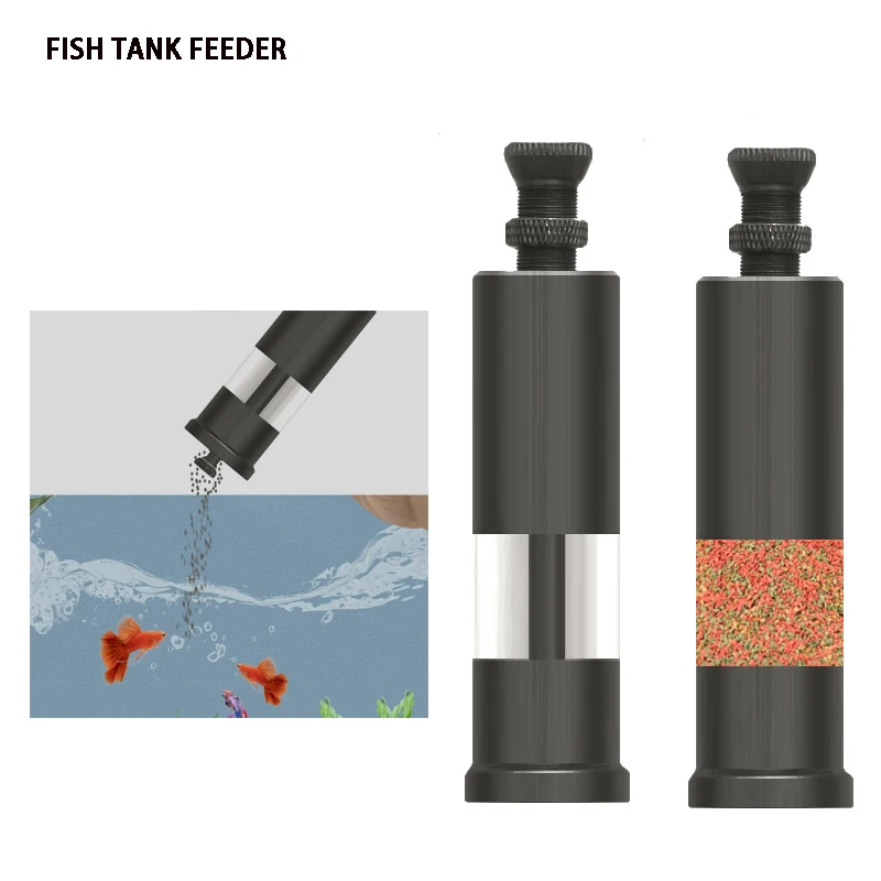 Aquarium-Fischfütterer Handgehaltener Fingerdruck-Aluminiumlegierungs-Fischfütterer Mini Kleinmengen-Fischfütterer Quantitativer Fütterer - Aliexpress DE