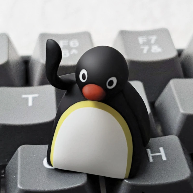 1 Stück Kawaii Tastenkappe aus Harz mit Pinguin-Motiv, Niedliche Tier-Ersatztastenkappe, Kreative Mechanische Tastaturkappe Image