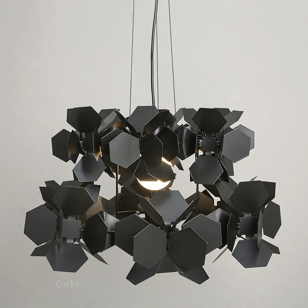 Neuartige LED Kronleuchter Moderne Nordic Bar Eisen hängen lampe/Weiß/Schwarz Einfache Esszimmer Wohnzimmer Wohnkultur anhänger Lampe