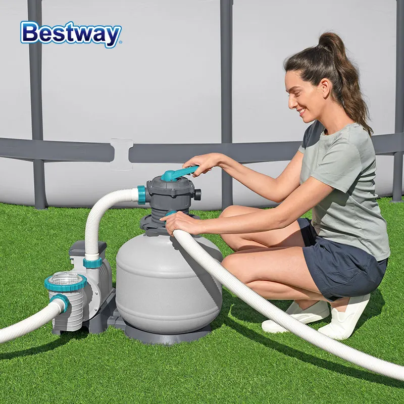 Bestway 58486 Aufstellpool-Sandfilterpumpe 11355L - 62cm x 48,5cm x 67cm - Grau/Grün Image