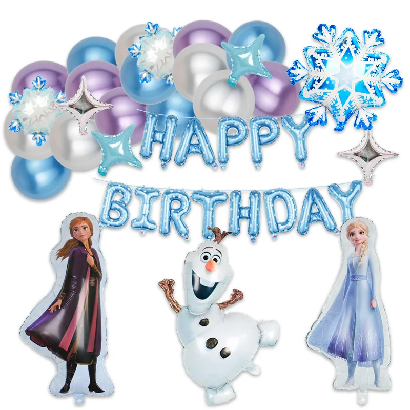 Disney gefroren Elsa Anna Thema Luftballons Dekor Baby party Mädchen Geburtstags feier gefrorene Folie Ballon Olaf Schneeflocke Aluminium Ballons Image