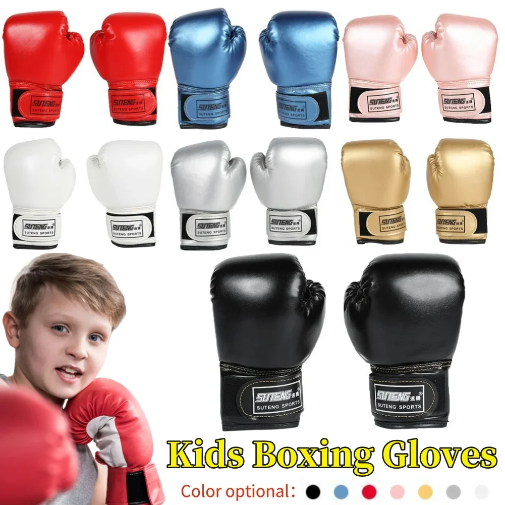 2PCS Kinder Boxhandschuhe Professionelle Sanda Muay Thai Kampfhandschuhe Sandsack Trainingshandschuhe für Fitnessstudio Indoor Outdoor Sporthandschuhe Image