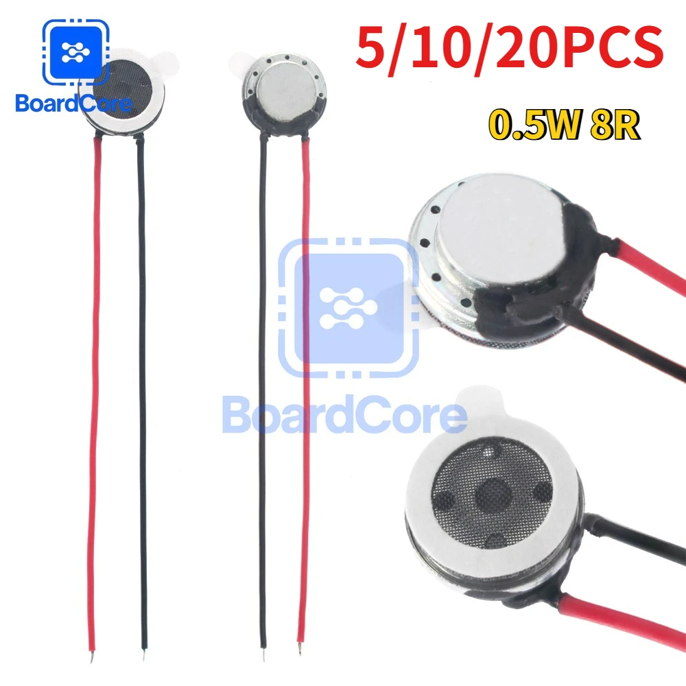 5–20 Stück 10 mm Lautsprecher, 8R, 8 Ohm, 0,5 W, ultradünne Mini-Lautsprecher, Horn für Handy-Computer, DIY-Reparatur Image