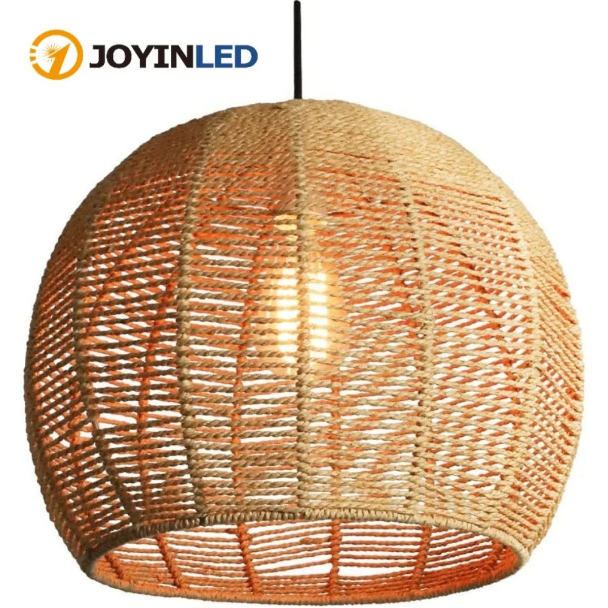 JOYINLED Tropische Boho-Deckenleuchte, handgewebter Lampenschirm aus Papierseil mit Metallrahmen, Korbleuchter für Wohnzimmer und Schlafzimmer Image