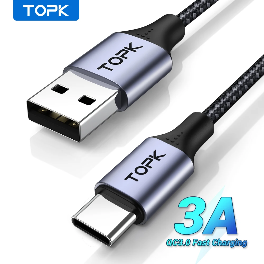 TOPK AN10 3A Micro USB Typ C Kabel Telefon Ladegerät USB Kabel Schnelle Schnelle Telefon Ladekabel für Xiaomi Redmi Telefon Zubehör Image