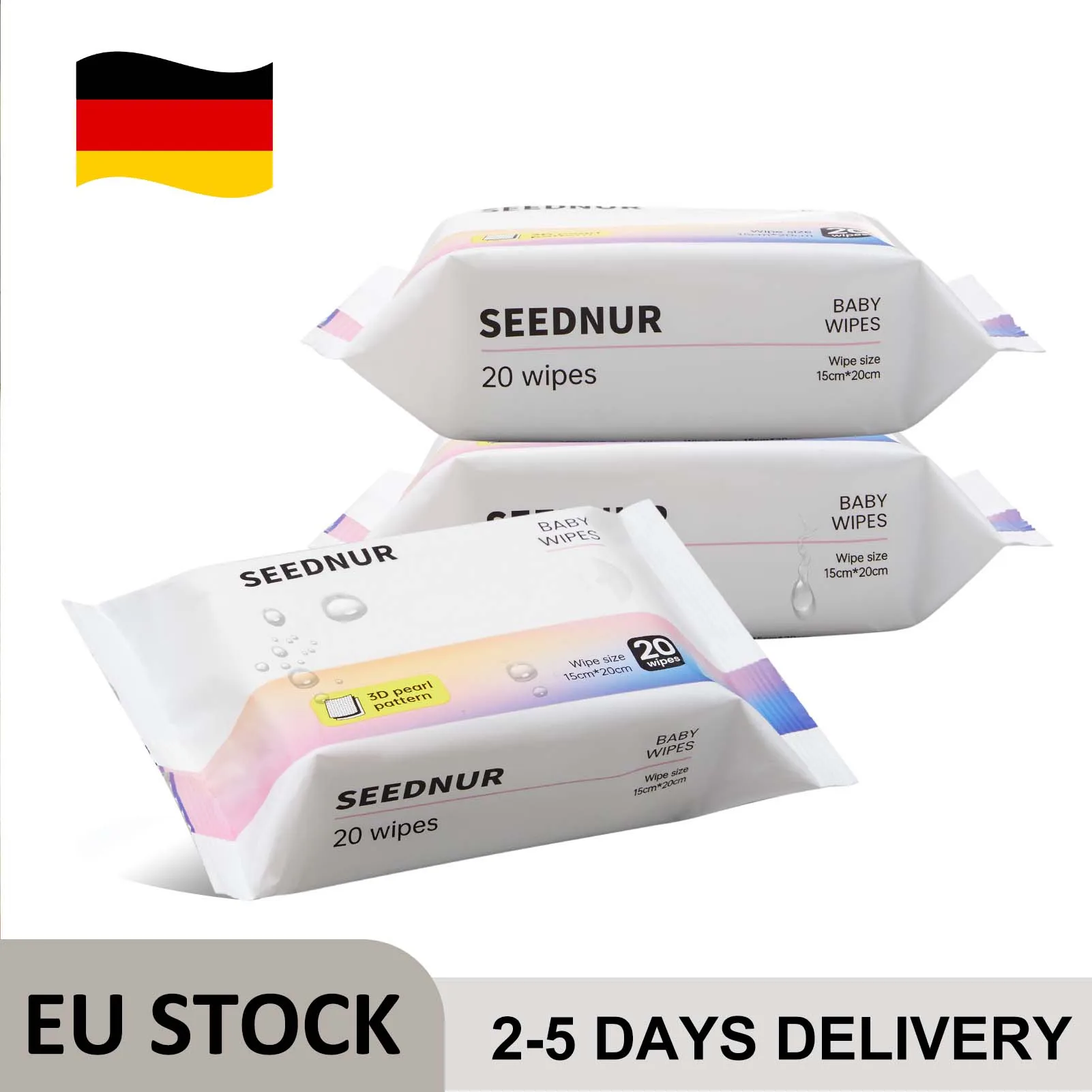 20/40/60 Packungen Feuchttücher, 20 Puffs, separat verpackt, Hand- und Mundreinigungstücher Heimschulbedarf Image