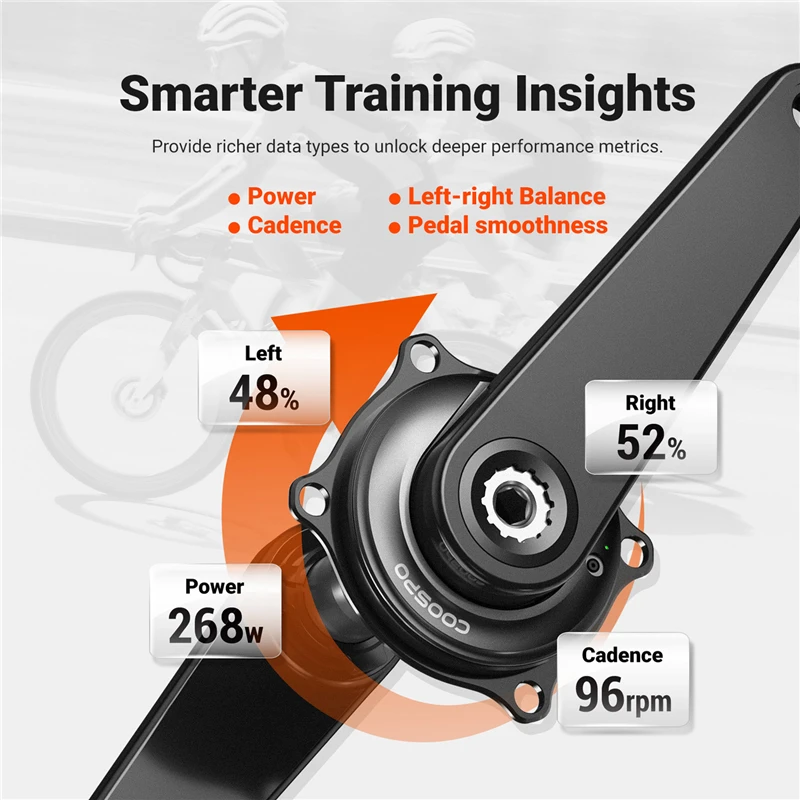 COOSPO S10 Spider Bike Leistungsmesser 4-Bolzen Hochpräziser Ultraleichter Easton 110 BCD Leistungsmesser IPX7 für Rennräder Image