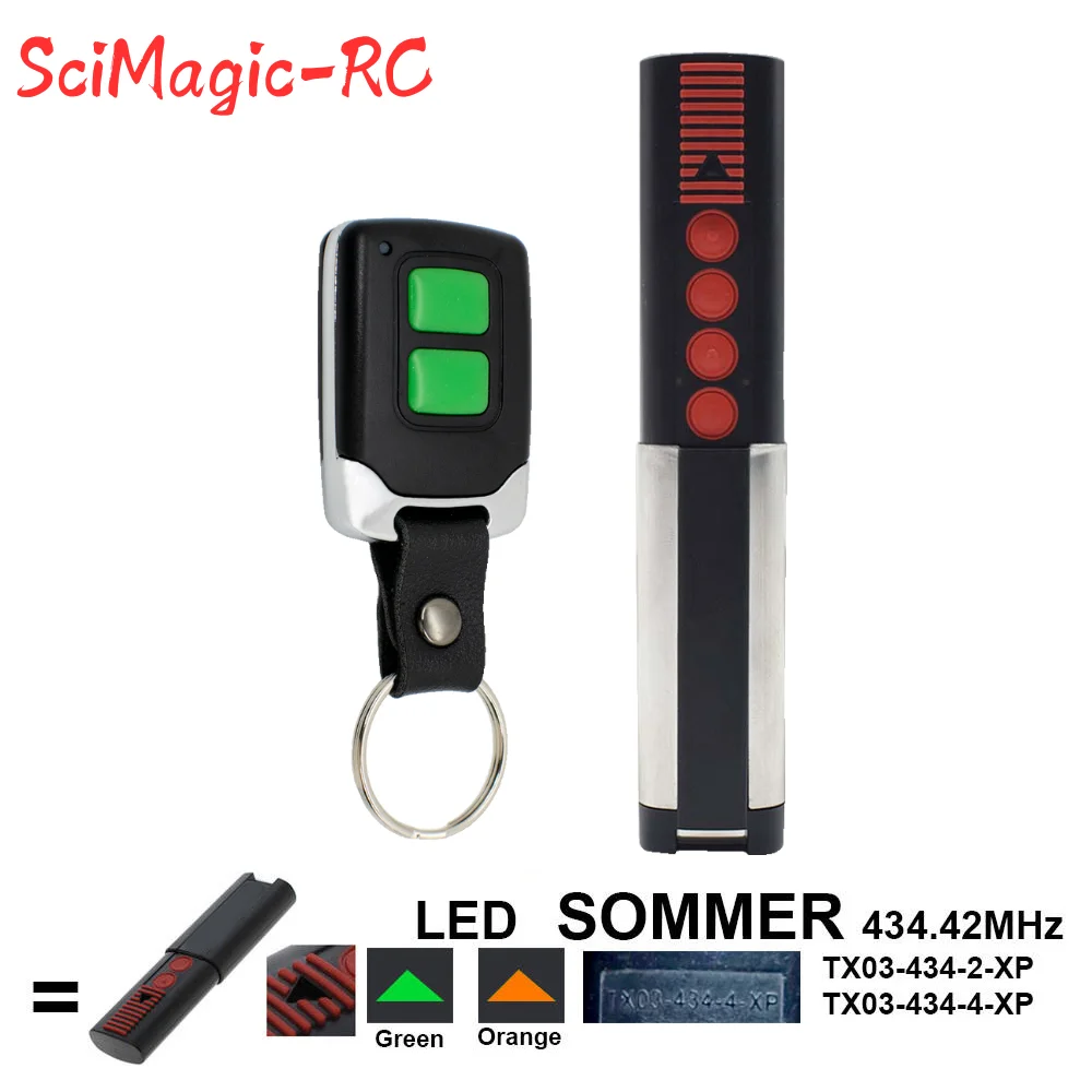 Kompatible SOMMER 4013 TX03-434-4-XP 4014 TX02-434-2 4022 TX02-434-2 Fernbedienung 434,42 MHz Toröffner Schlüsselanhänger Image