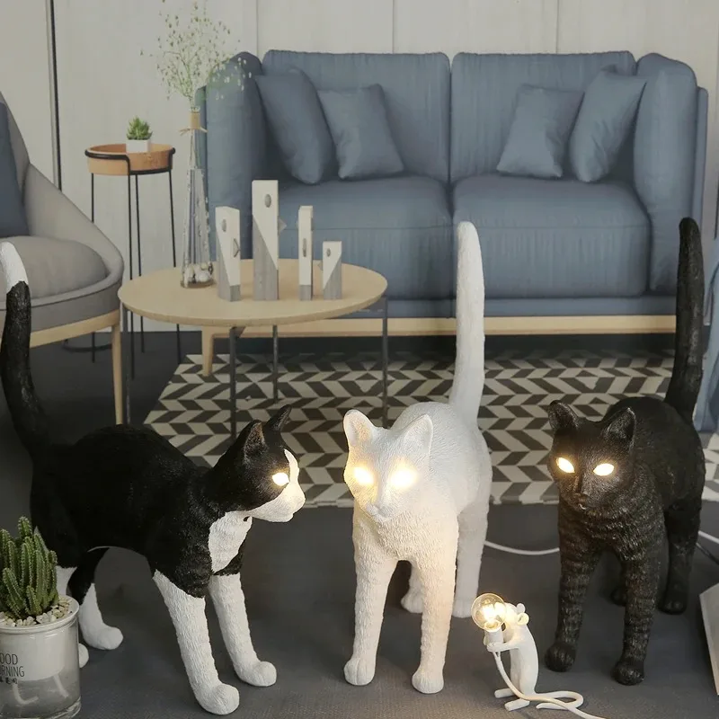 Jobby Tisch lampe Designer nordische schwarze Katze Lampe Schlafzimmer Nachttisch Salon Esszimmer Shop Dekor zurücktreten Tier Hotel Nachttisch Licht