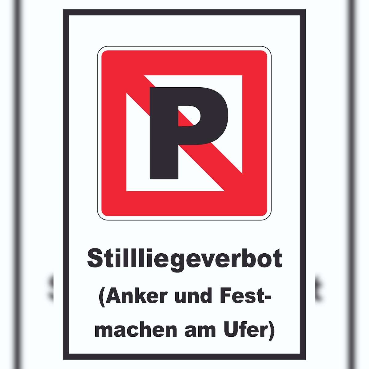 HB-Druck Liegeverbot für Wasserfahrzeuge Symbol und Text Halten verboten A1 (594x841mm) Image