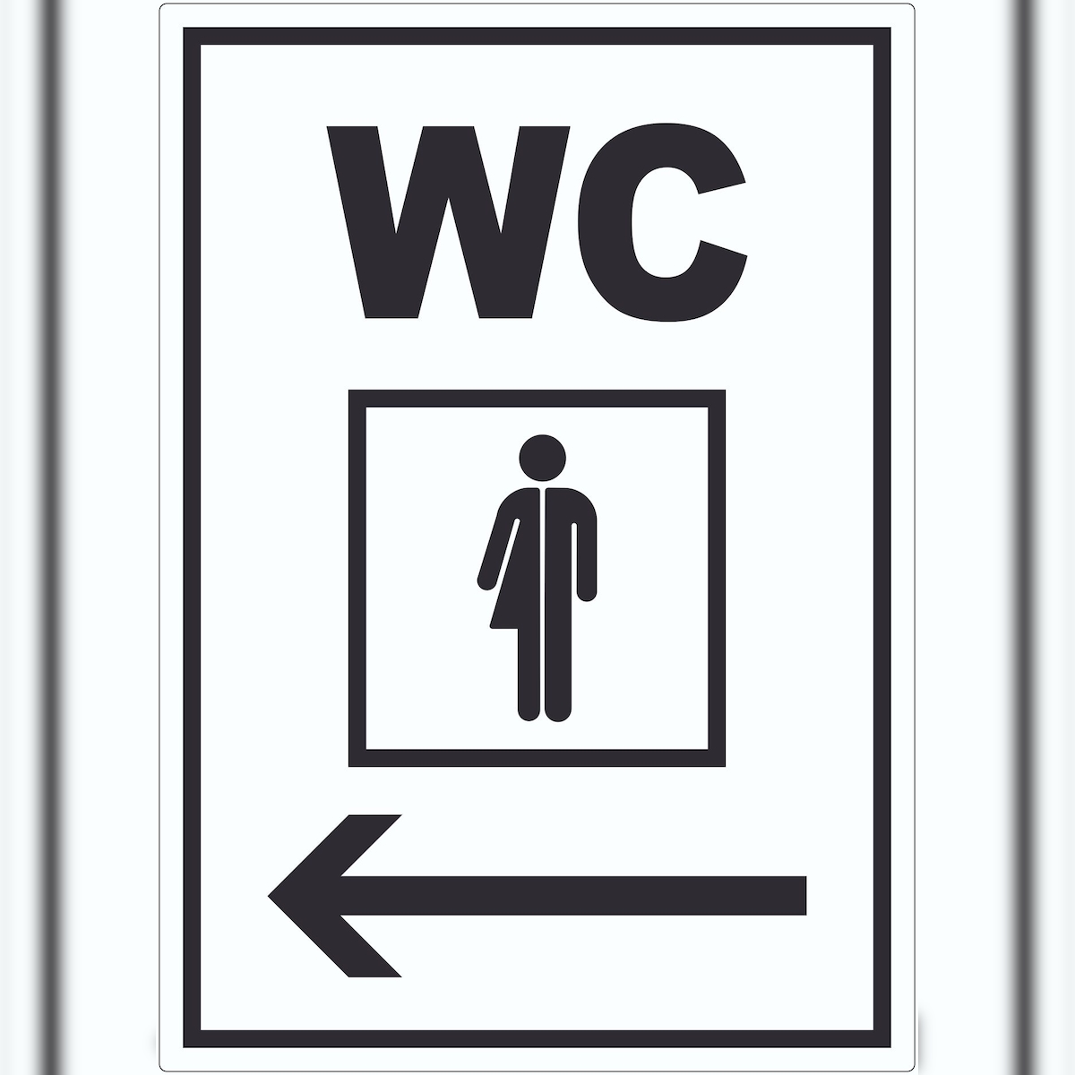 HB-Druck WC Transgender mit Pfeil nach links Aufkleber A9 (37x52mm) Image