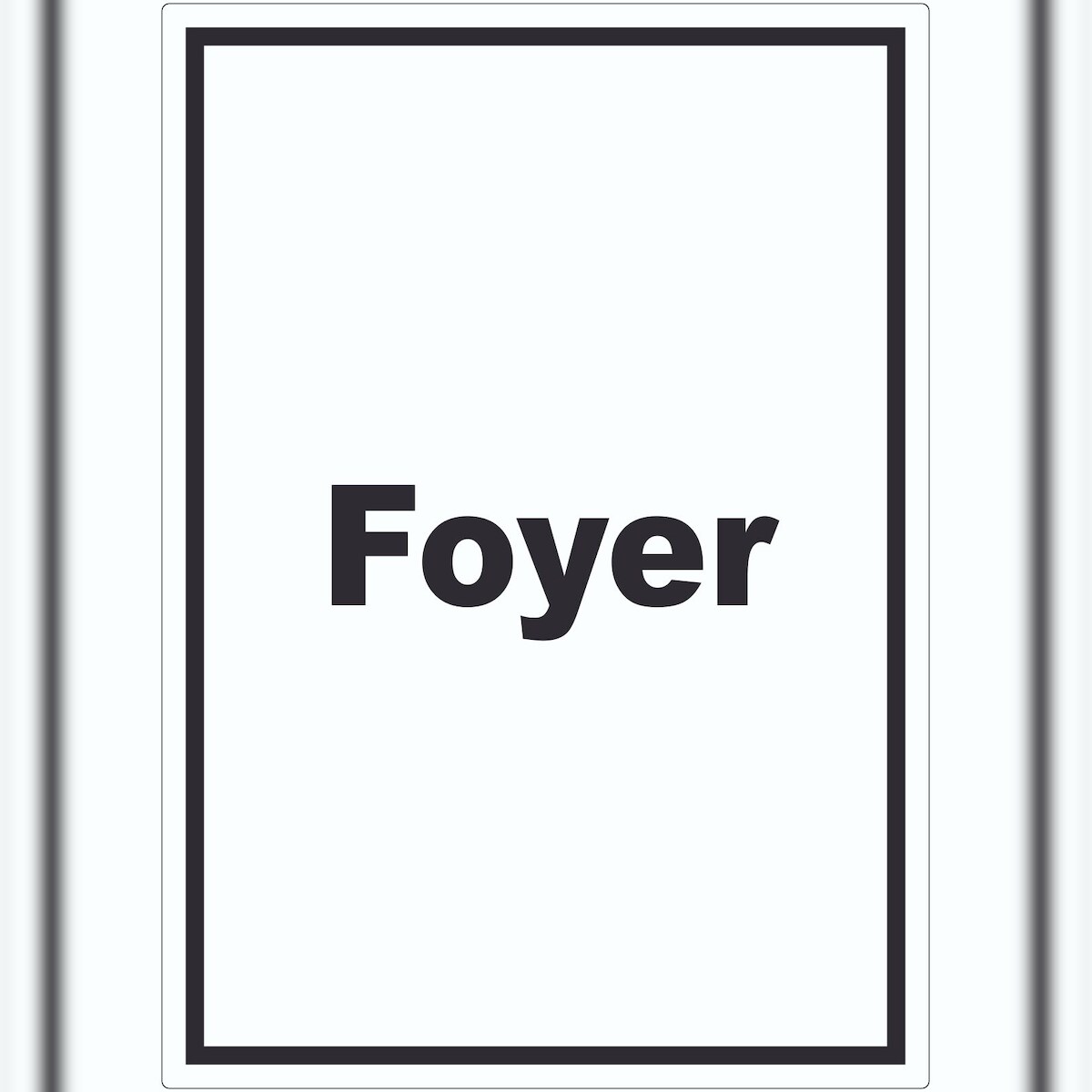 HB-Druck Foyer Aufkleber mit Text Eingangshalle Empfangshalle hochkant A7 (74x105mm) Image