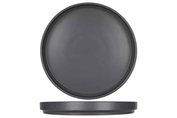 COSY & TRENDY Flacher Teller D26 cm Steinzeug Alto grau, 12 Stück Image