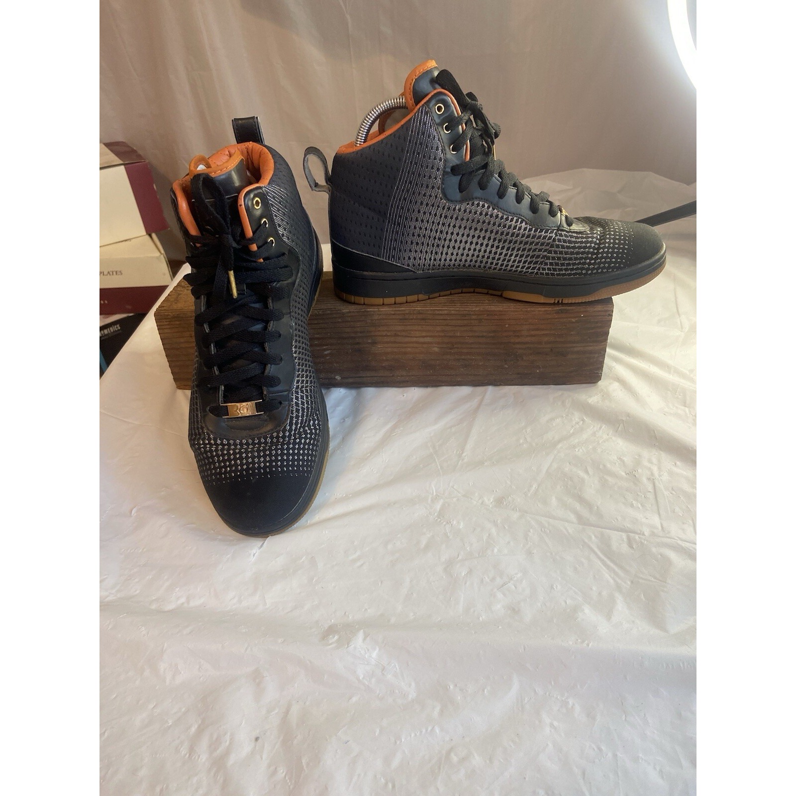 Nike Shoes | Men's Nike Kd Nsw Viii Lifestyle Silver/ Black Hi Lace Tennis Shoes-Size 10- | Color: Black | Size: 10