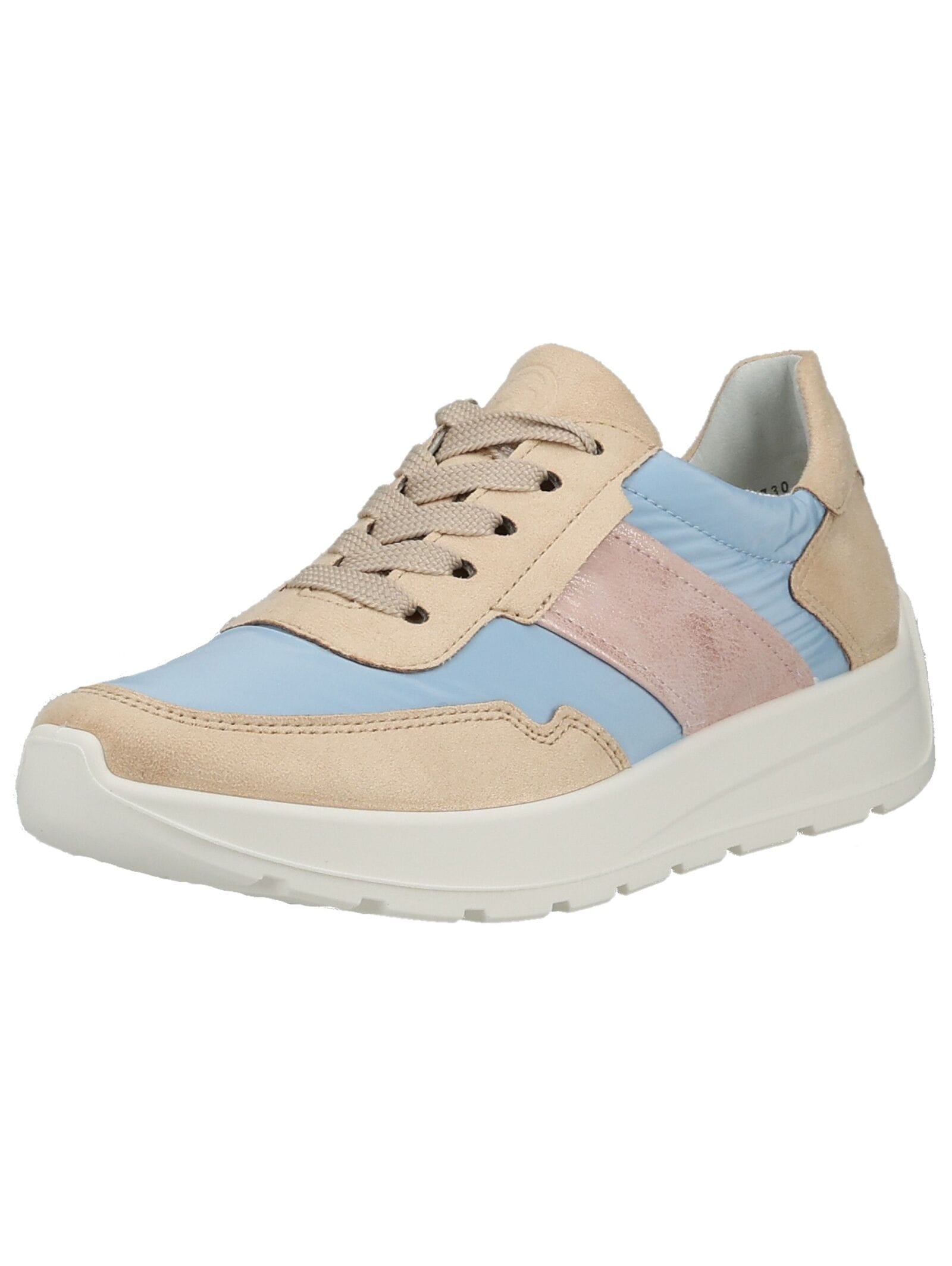 Sneaker ARA "Ara Sneaker Lederimitat", Damen, Gr. 43, blau, pink, Lederimitat, Schuhe Sneaker