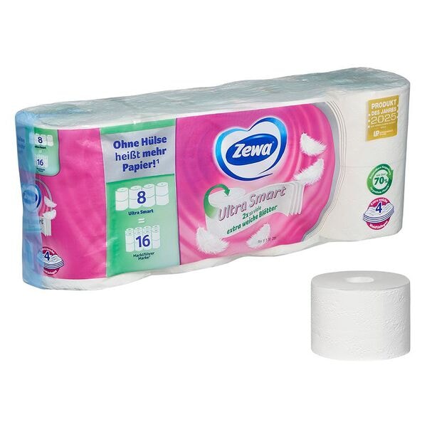 Zewa Toilettenpapier »Ultra Smart« 4-lagig 8 Rollen weiß