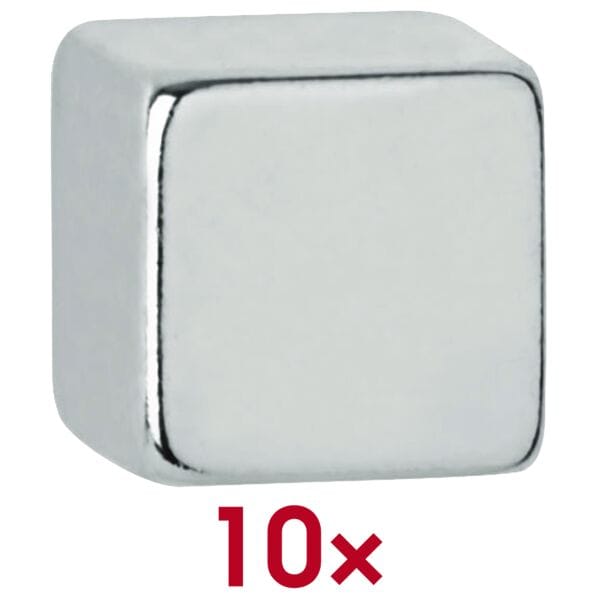 MAUL Würfelmagnet 7x7x7 mm 10 Stück silber, 0.7x0.7 cm