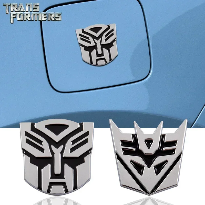 Neue Transformers 3D Auto Aufkleber Decepticons Autobots Logo Abzeichen Auto Zerkratzt Aufkleber Cosplay Auto Dekoration Zubehör Image
