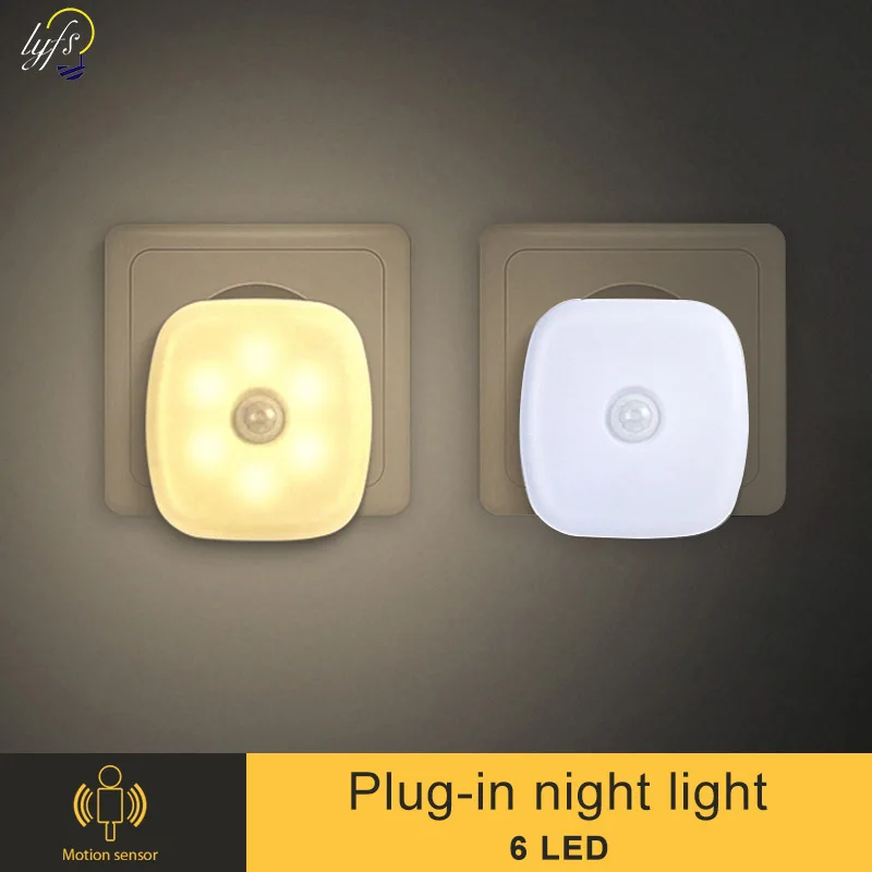 LED-Nachtlichter, kabellose Plug-in-Nachtlampe mit Bewegungssensor, kleine Nachtlichter, Lampe für Zimmer, Flur, Schrank, Heimdekoration Image