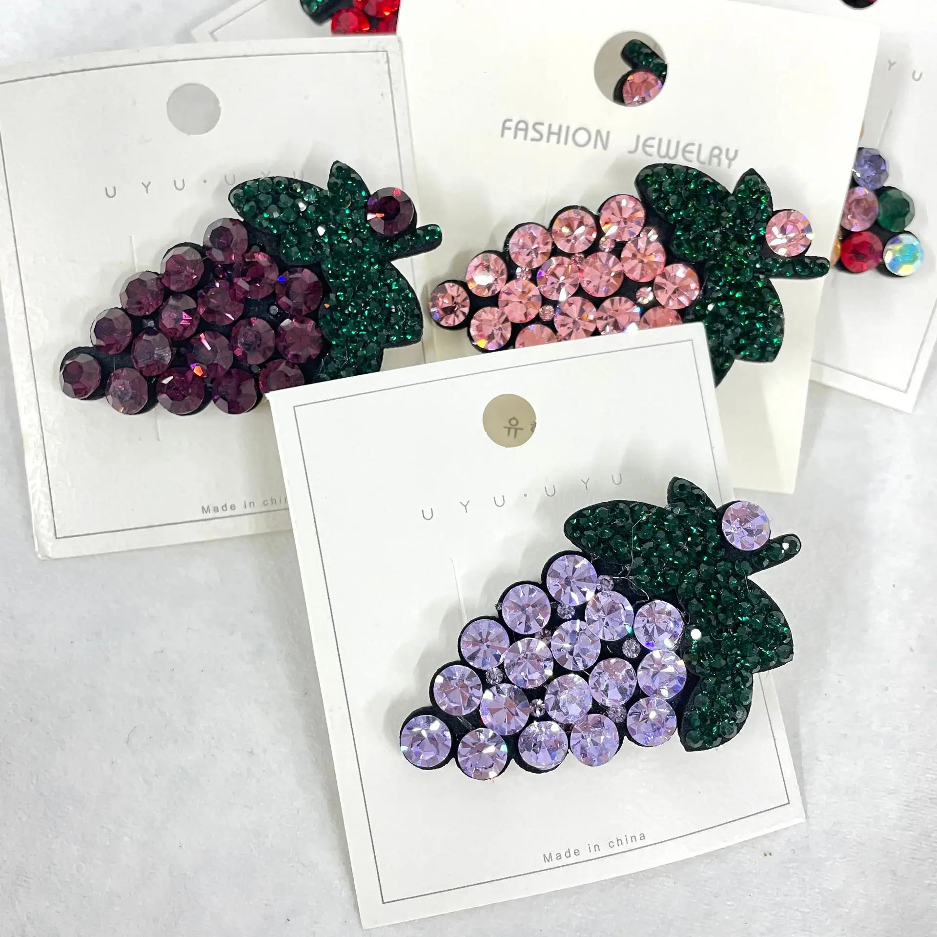 NEUE Shining World Koreanischen Stil Strass Haar Clip Traube Mode Trend Haar Klaue Clips Haar Zubehör für Frauen Mädchen Image