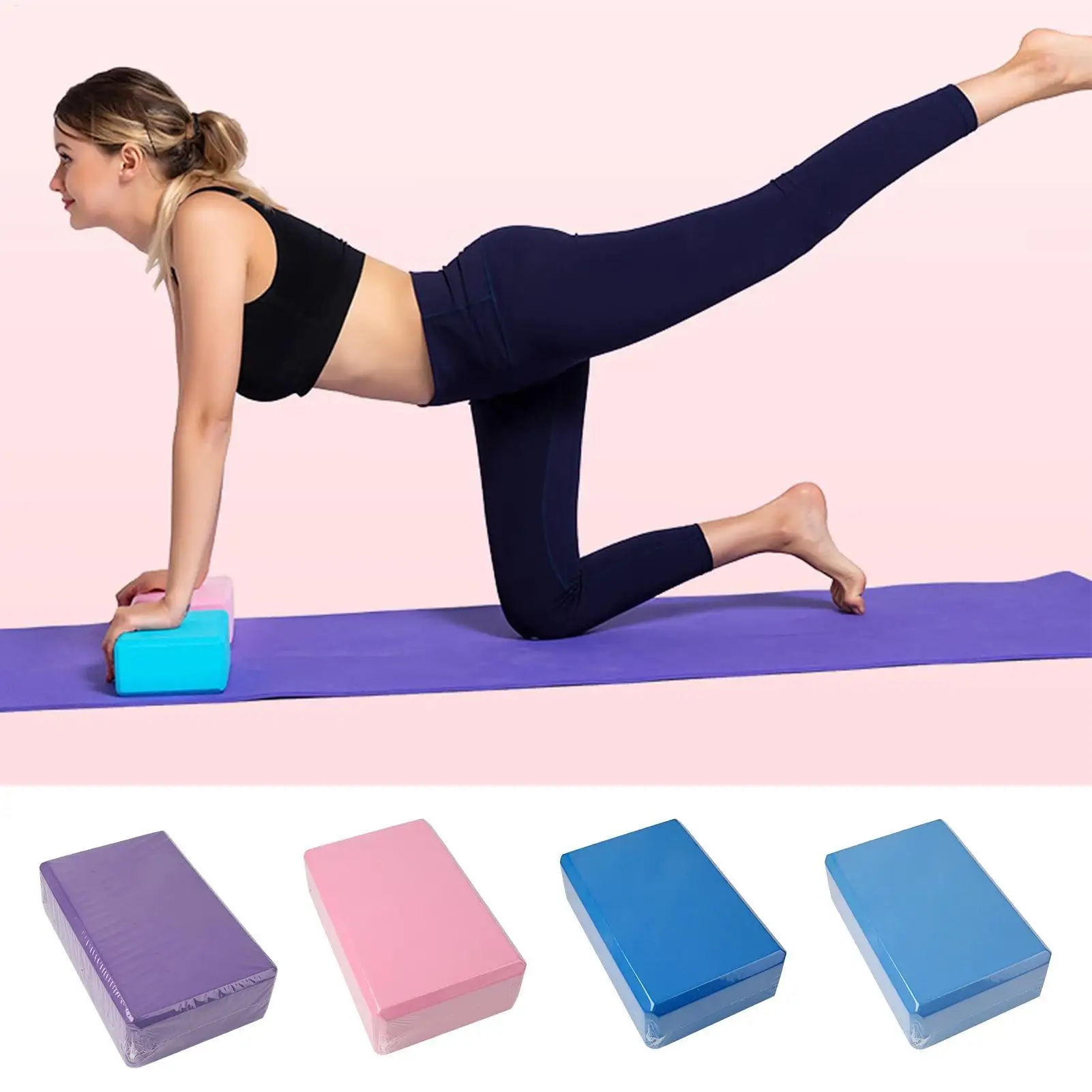 EVA Foam Non-Slip Yoga Blocks Yoga Bricks Portable Fitness Pilates Equipment Dance Bricks Workout Meditation Training Supplies