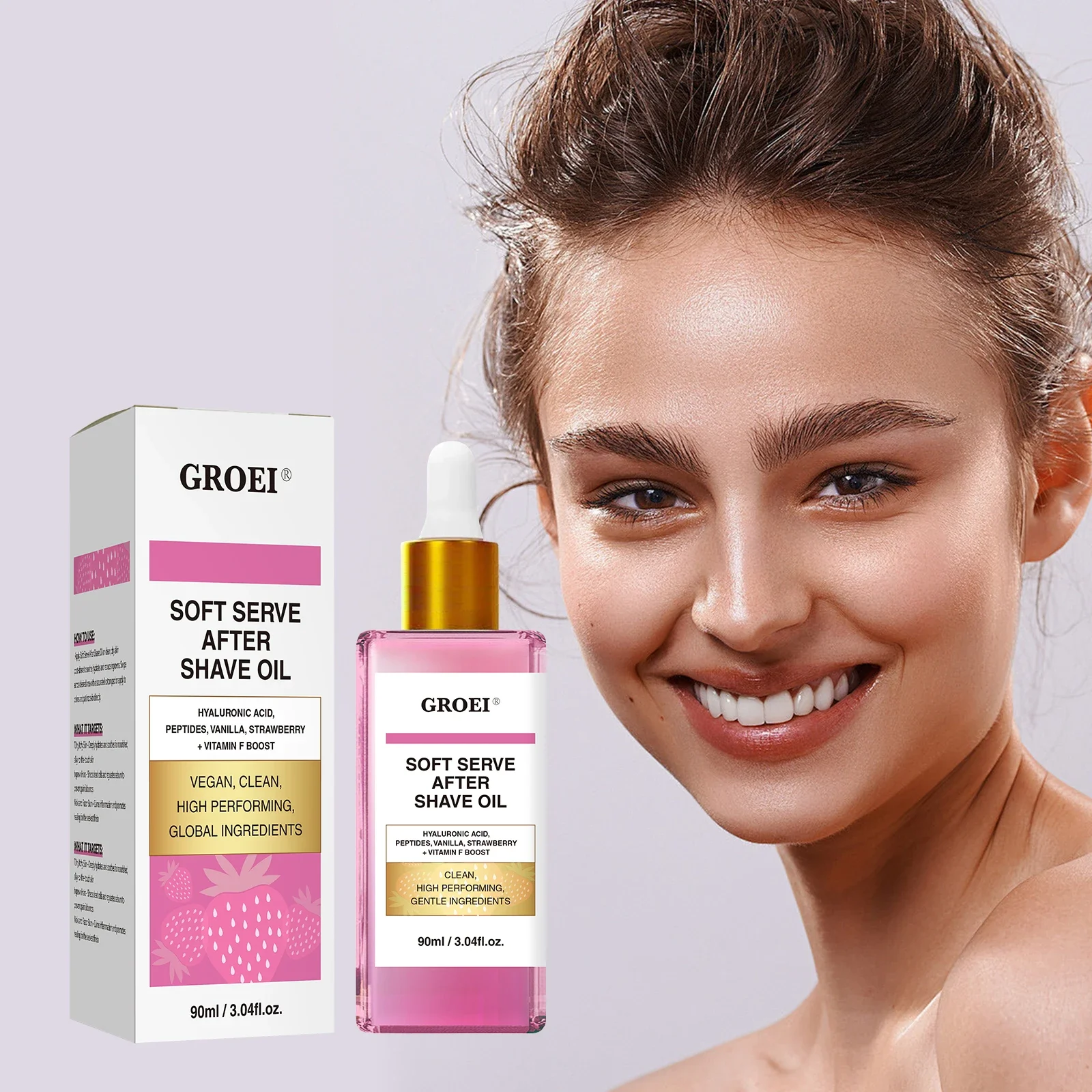 90 ml Erdbeer-Vanille für glatte Haut spendet Feuchtigkeit, sanftes Rasieröl, wirklich Achsel-Nach-Shave-Öl für alle Hauttypen Image