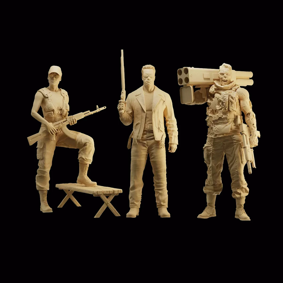 Miniaturen Figur 1/64 1/43 1/35 Bewaffnete Weibliche Männliche Soldaten Figur Diorama Mini Puppe Figur Szene Requisiten Display Für Auto Deco Image