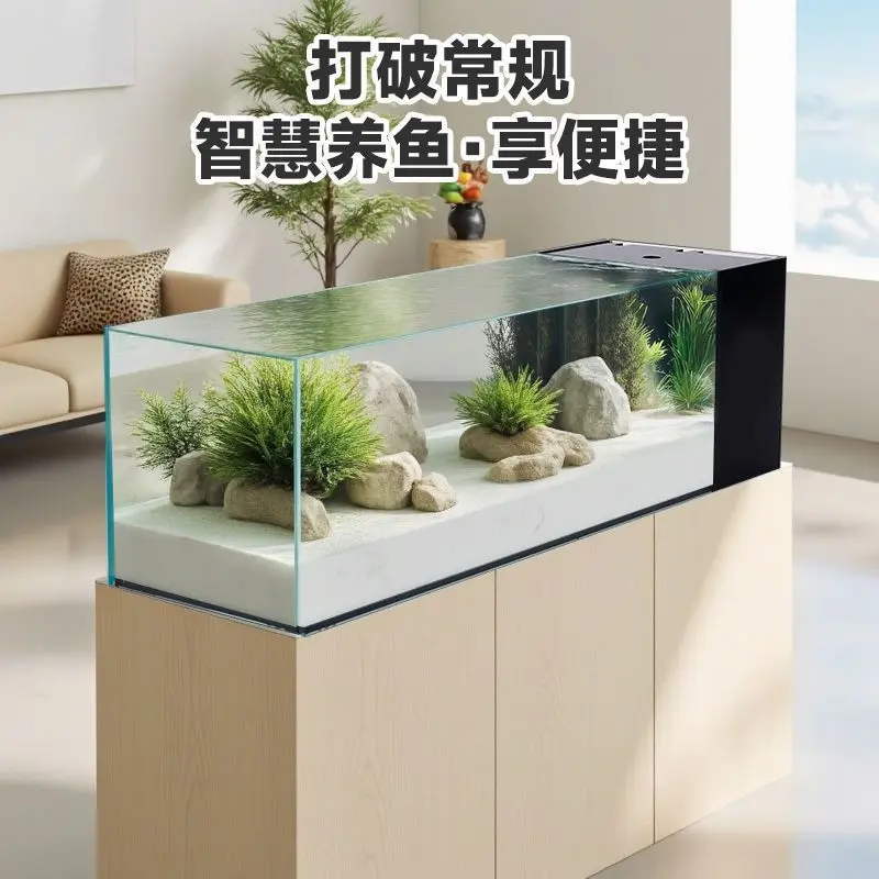 Stream tank aquarium integrierte seite filter tank landschaftsbau komplette set von nass und trocken trennung selbst-zirkulation Image