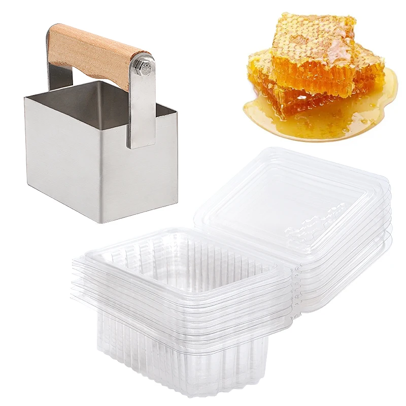 Bienenzucht Biene Honig Cutter 10 Stücke Honig Kunststoff Box Edelstahl Honig Cutter Waben Box Bienenzucht Honig Extractor Image