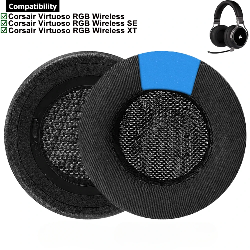 Kühlgel Ersatz Ohr polster Kissen Tassen Ohr polster Ersatzteile für Corsair virtuose RGB Wireless Se XT Kopfhörer Headsets Image