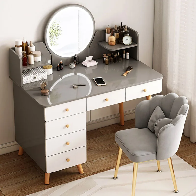 Modischer Tisch, multifunktionaler Make-up-Schminktisch, bequeme Schlafzimmermöbel Image