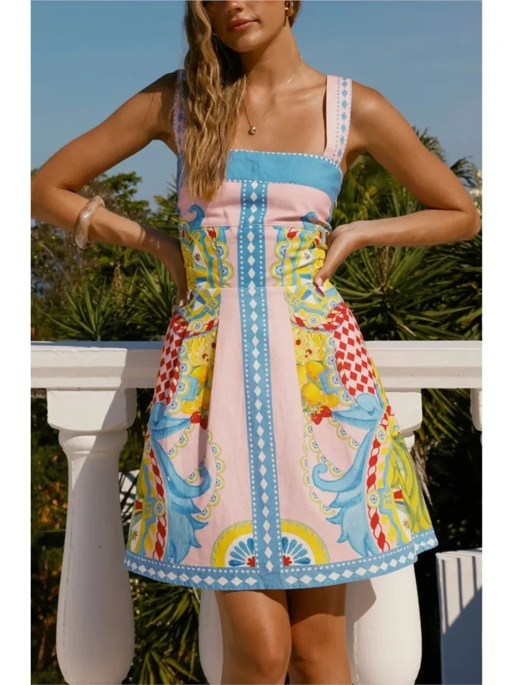 Sommer-Vertuschungen für Damen, Badeanzug, Spaghettiträger, Bademäntel, Badeanzug, 2026, neuer Blumendruck, Strandurlaub, Minikleider, Vertuschung Image