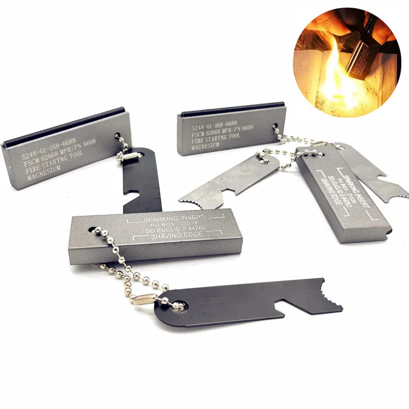 Outdoor-Feuerstein, Feuersteinstab, Magnesiumstab, Outdoor-Feueranzünder, Camping, Magnesiumblock, Wildnis-Überlebensausrüstung Image